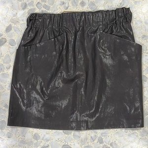 Zara Leather Paperbag Skirt w Pockets
